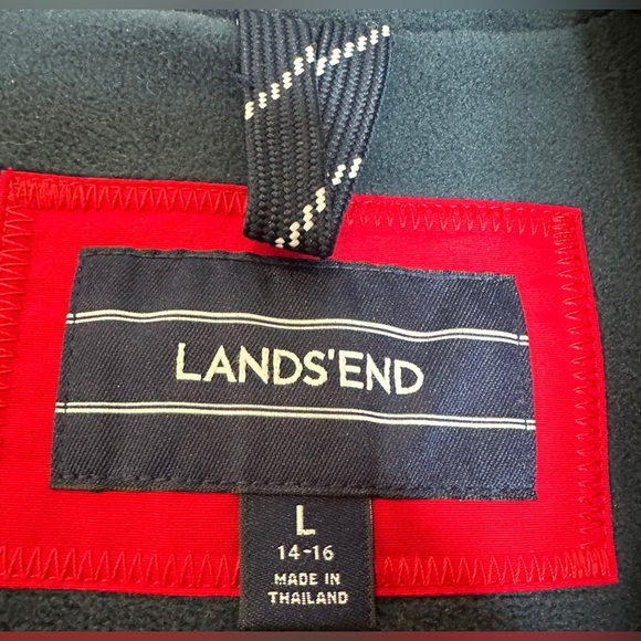 Land’s End | Women’s Red Mid-Length Fleece Lined Jacket w/Toggle Buttons, Size L - Picture 2 of 16